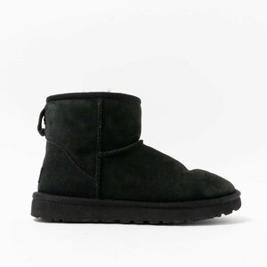 【1円スタート】 UGG アグ 1016222 Classic Mini II クラシックミニ ブラック スエード ムートンブーツ 撥水 防寒 シープスキン US7 24cm