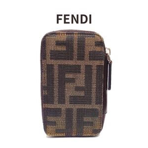 【鑑定済】FENDI フェンディ ズッカ柄 6連キーケース ラウンドファスナー 07 15719【送料無料】