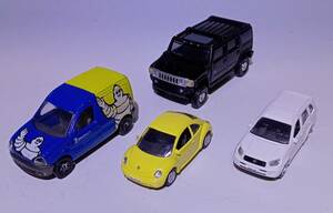 ミニカー 4個 セット / TOMICA MAJORETTE ハマー カングー ビートル 企業営業車 旧車 ミニチュア 昭和 レトロ 当時物 so2 tat 2