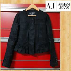 ARMANI JEANS アルマーニジーンズ ノーカラーリネンジャケット ジャパン正規品