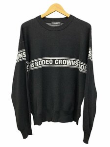 RODEO CROWNS (ロデオクラウンズ) ライン ロゴ ニット トップス M ブラック×ホワイト メンズ/025