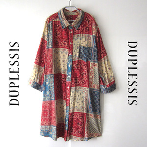 美品　DUPLESSIS／デュプレシス★　 バンダナ柄　シャツワンピース