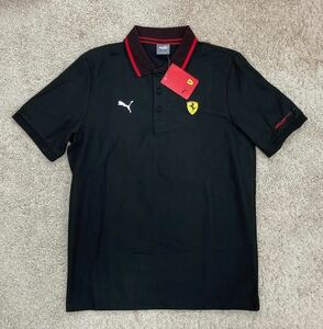 ★送料無料★Ferrari Polo Shirt フェラーリ オフィシャル ポロシャツ 半袖 ブラック Mサイズ