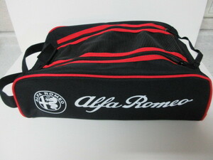 ★超レア　稀少★非売品★ALFA ROMEO★アルファロメオ　シューズケース★黒白赤★メッシュ仕様★新品・未使用品★