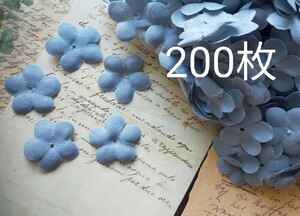 最終出品【200枚】まとめ直径3.5ｃｍアートフラワー抜き弁花弁艶なしグレーデコパーツモチーフワッペン一部シワ折れある　A133