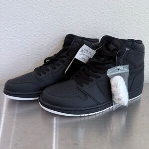 未使用 NIKE AIR JORDAN 1 RETRO HIGH Black Perforated ナイキ エアジョーダン レトロ ハイ ブラック パーファレイティ