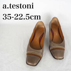 MK6954*a.testoni*ア・テストーニ*レディースパンプス*35-22.5cm*茶