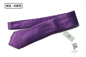 送料無料★新品｜未使用｜ペンローズ ロンドン｜penrose london｜スクエア柄ネクタイ｜Purple Base Optical Square