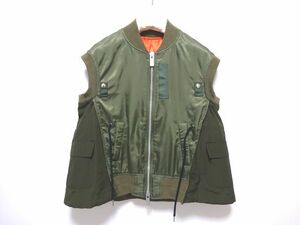 sacai 2022AW MA-1 BLOUSON 1 size / サカイ 解体 再構築 オーバーサイズ ミリタリーベスト ボンバージャケット レディース 定価94600円