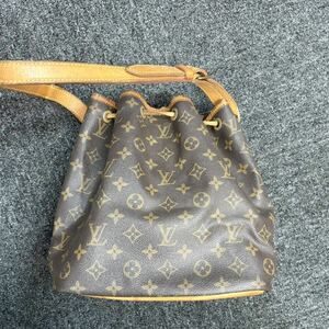 【1円出品】LOUIS VUITTON ルイヴィトン モノグラム プチノエ M42226/シリアルAR0975？ショルダーバッグ 巾着トートバッグ ブラウン 