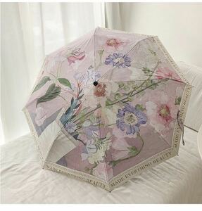 新発売　折り畳み傘 UVカット 女性用 晴雨兼用日傘 日傘 雨傘 花柄　オシャレなデザイン　ピンク　ins風　インスタ映え　写真撮る　丈夫