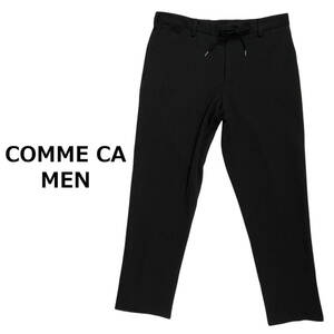 COMME CA MEN コムサ メン 07-25PR10 siz.M (約82cm) 鹿の子 イージーパンツ ブラック ストレッチ パンツ メンズ