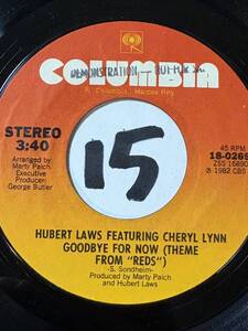 1982 HUBERT LAWS FEATURING CHERYL LYNN GOODBYE FOR NOW 両面EX+ 