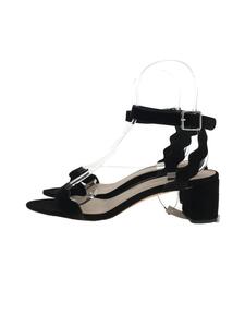 LOEFFLER RANDALL◆サンダル/US8.5/BLK/チャンキーヒール/スウェード