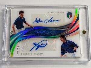 バッジョ【直筆サイン 35枚限定】2020 Panini Immaculate Aldo Serena Roberto Baggio Dual Auto Autograph /35