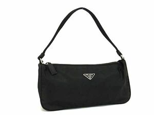 1円 ■美品■ PRADA プラダ テスートナイロン ワンハンドル ハンドバッグ ミニバッグ ポーチ マルチケース ブラック系 AZ5490