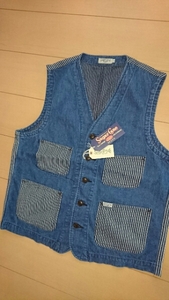 SALE!　送料込★東洋　SUGAR CANE シュガーケーン SC13817 NEP DENIM ワークベスト BLU M