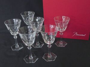 1000円スタート ワイングラス 計6点 Baccarat バカラ アルクール イヴ バカラマーク有 高さ約18cm 箱付 バカラクリスタル 食器 WHO D60018