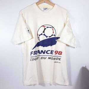 FRANCE W杯 XL 90s 古着　サッカー　ワールドカップ フランス　1998年 記念品 Tシャツ　半袖　トップス