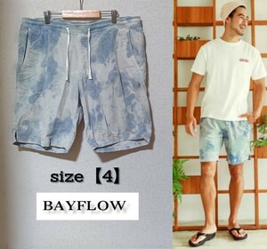 【BAYFLOW】ベイフロー/ ダイダイ 細コーデュロイ ショートパンツ 夏サーフパン 薄手パンツ/ブルー系/メンズ40 ●送料無料