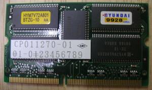 ノートPC用 メモリ HYM7V72A801BTZG-10 HY57V658020B TC-10 9916A 64MB? Memory