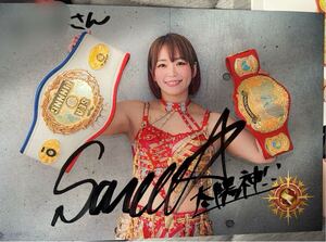 女子プロレス Sareee（サリー）マリーゴールド チャンピオン 記念 直筆サイン入り ポートレート！！