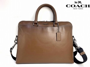 美品★送料無料★ コーチ メンズ COACH ベケット レザー 2Way ビジネスバッグ ブリーフケース ショルダー