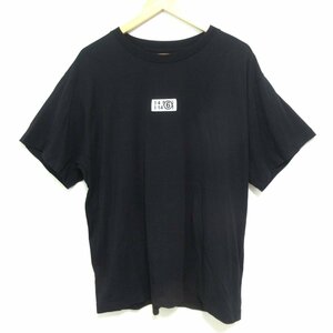 ほぼ美品 23SS MM6 エムエムシックス メゾンマルジェラ ZOOM LOGO OVERSIZE T-SHIRT 半袖 Tシャツ カットソー サイズS ブラック ◆