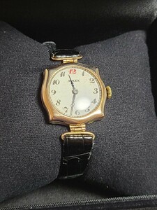 【1円出品】K9金無垢ロレックス ROLEX Ref.4729 アンティーク1920年代製 レディース シャンパン ゴールド 手巻 動作良好