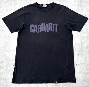 Carhartt ビッグロゴ デカロゴ ブラック 半袖 Tシャツ ワーク　　SOCAL アメカジ ストリート スケート カーハート クルーネック 玉9586