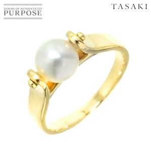 タサキ TASAKI 9号 リング アコヤ真珠 6.5mm K18 YG 750 パール 指輪 田崎真珠 Akoya Pearl Ring 90205709