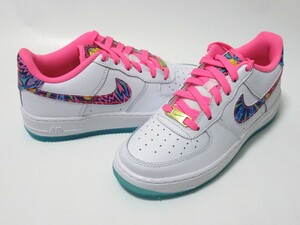 NIKE AIR FORCE 1 GS 白 ピンク ブルー 24cm ナイキ エアフォース1 レディース ジュニア マルチカラー DZ4883-100