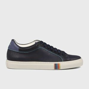 未使用 Paul Smith アーティストストライプポイント レザー スニーカー 9 Size 28cm位 ポールスミス ネイビー イタリア製