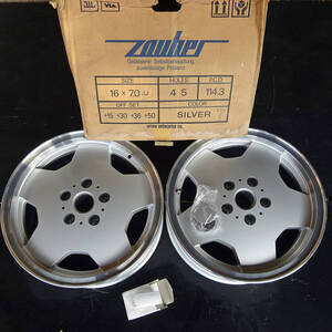 197番348番　デッド2枚当時物!未使用品　Zauber ザウバー16インチアルミ2本セット 7J+120PCD114.3/5H 深リム VIP USDM JDM 1ピース 日本製