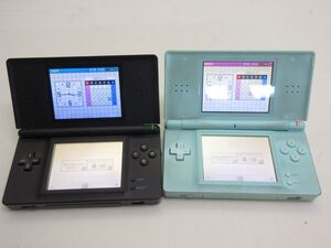 P549-N35-2618◎ Nintendo DS Lite USG-001 ブラック 水色 ジャンク 現状品1◎