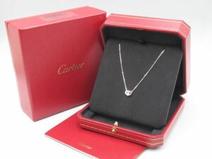 ◆中古 Cartier カルティエ Cハート オブ カルティエ ネックレス 750 K18WG 18金 1Pダイヤ ダイヤモンド ホワイトゴールド ジュエリー◆