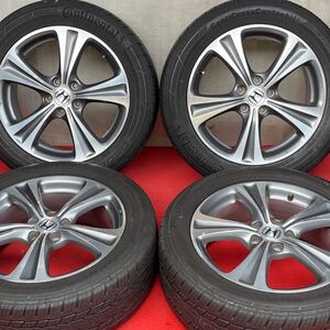 HONDAホンダ RB3 RB4 オデッセイ アブソルート 純正 18インチ × 7J +55 PCD114.3 5穴 CONTINENTAL 225/55R18ラジアル4本。20年式60%溝有。