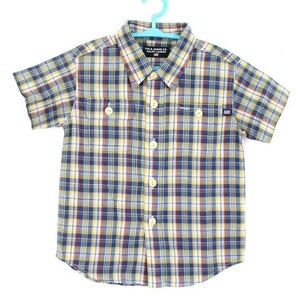 ポロ ラルフローレン 半袖チェックシャツ 両胸ポケット カットソー 男の子用 95サイズ 黄青 ベビー 子供服 Ralph Lauren