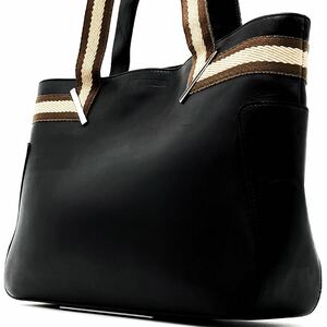 1円【高級】GUCCI グッチ ハンドバッグ トート メンズ ビジネス シルバー金具 シェリーライン レザー 本革 ブラック レディース ロゴ型押し