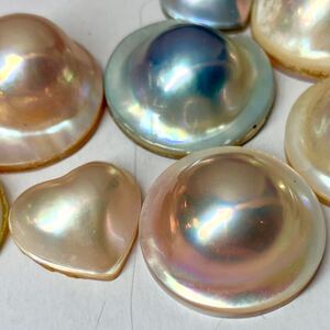 1円〜!!●マベパールおまとめ92ct●d 約18.4g mabe pearl パール 半円真珠 変形 ジュエリー jewelry ルース 裸石 宝石 w3 ゆ62