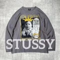 STUSSY ステューシー L/S 王冠 長袖 カットソー グレー L