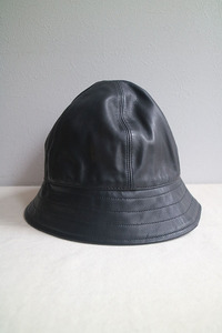 CCU LEATHER × WAKE. MARINE HAT シーシーユー ウェイク レザー マリンハット スムースレザー ブラック F