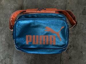 【PUMA】プーマ エナメル調ミニショルダーバッグ 青×橙★鞄 かばん カバン