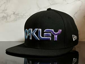 【未使用品】693KC 訳あり★NEW ERA 9FIFTY×OAKLEY オークリー コラボ キャップ 帽子 クールなブラックのポリエステル素材《FREEサイズ》