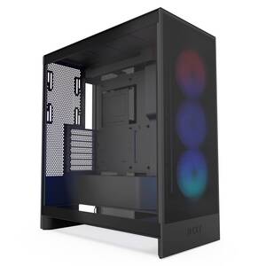 【中古】NZXT H7 Flow RGB v2 Black 360mm RGBシングルフレームファン搭載 ミドルタワーATXケース CM-H72FB