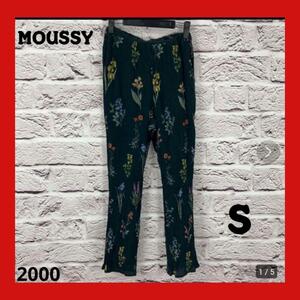 5092P☆ MOUSSY カジュアルパンツ 深緑色（花柄）