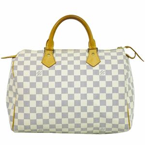 本物 ルイヴィトン LOUIS VUITTON LV スピーディ 30 ダミエ アズール ミニ ボストンバッグ ハンドバッグ ホワイト N41533