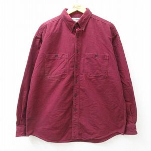 XL/古着 エルエルビーン LLBEAN 長袖 ヘビー フランネル シャツ メンズ 90s 紫系 パープル 23nov29 中古 トップス 2OF