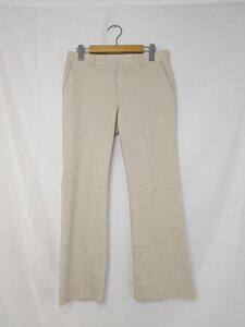 Aquascutum アクアスキュータム 格子柄ストレッチスラックスフレアパンツ サイズ：9S カラー：ライトベージュ