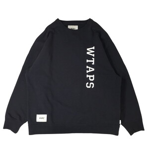 ダブルタップス 23AW Wtaps DESIGN 01 SWEATER COTTON COLLEGE 231ATDT-CSM02 スウェット クルーネック ネイビー 03 L